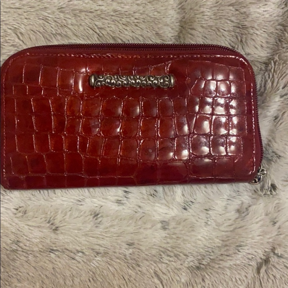 Brighthon red patent leather wallet